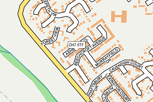 DH7 8TF map - OS OpenMap – Local (Ordnance Survey)