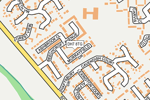 DH7 8TG map - OS OpenMap – Local (Ordnance Survey)