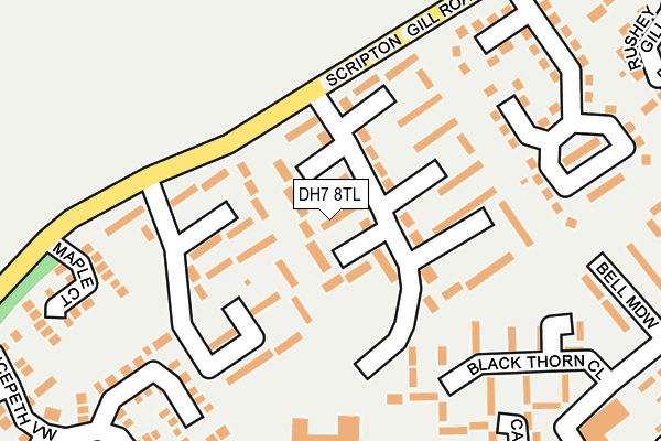 DH7 8TL map - OS OpenMap – Local (Ordnance Survey)