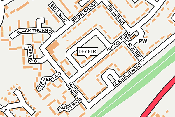 DH7 8TR map - OS OpenMap – Local (Ordnance Survey)