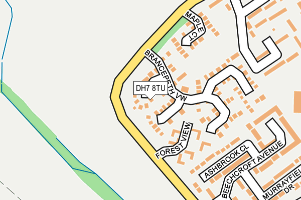 DH7 8TU map - OS OpenMap – Local (Ordnance Survey)