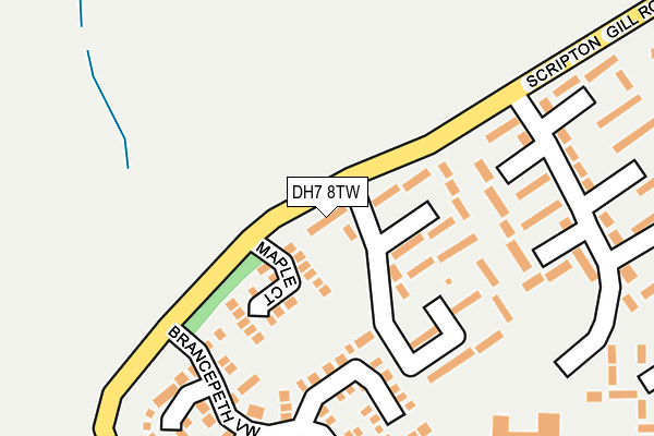 DH7 8TW map - OS OpenMap – Local (Ordnance Survey)