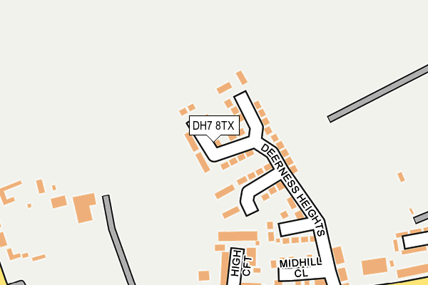 DH7 8TX map - OS OpenMap – Local (Ordnance Survey)