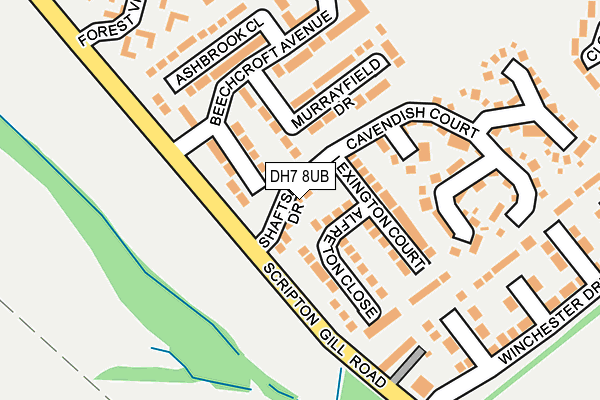 DH7 8UB map - OS OpenMap – Local (Ordnance Survey)