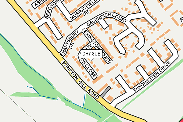 DH7 8UE map - OS OpenMap – Local (Ordnance Survey)