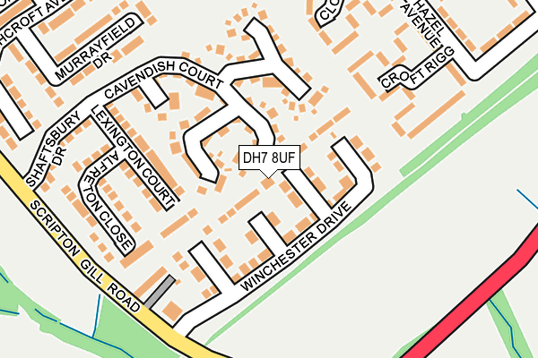 DH7 8UF map - OS OpenMap – Local (Ordnance Survey)