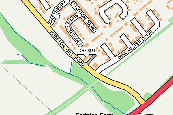 DH7 8UJ map - OS OpenMap – Local (Ordnance Survey)