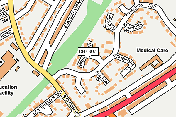 DH7 8UZ map - OS OpenMap – Local (Ordnance Survey)