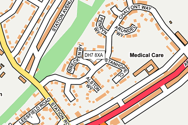 DH7 8XA map - OS OpenMap – Local (Ordnance Survey)