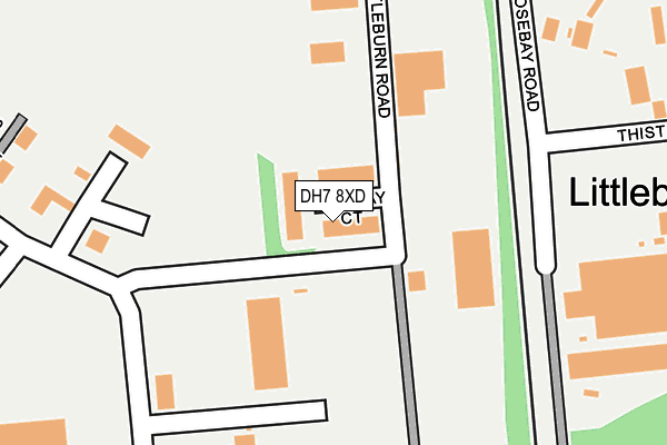 DH7 8XD map - OS OpenMap – Local (Ordnance Survey)