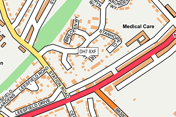 DH7 8XF map - OS OpenMap – Local (Ordnance Survey)