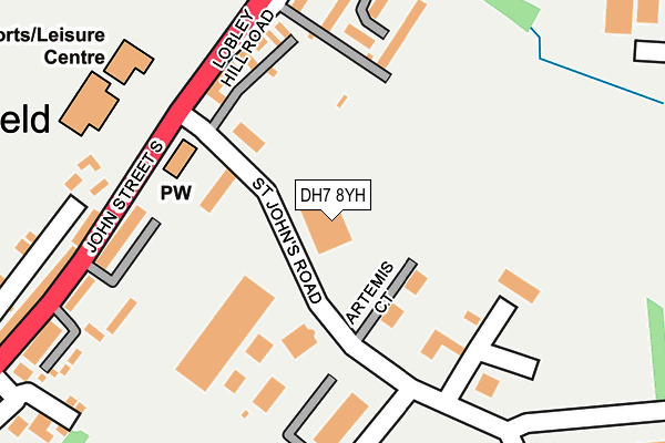 DH7 8YH map - OS OpenMap – Local (Ordnance Survey)