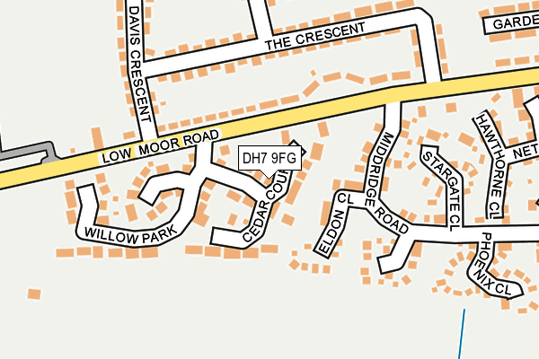 DH7 9FG map - OS OpenMap – Local (Ordnance Survey)