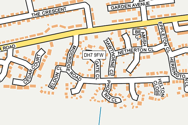 DH7 9FW map - OS OpenMap – Local (Ordnance Survey)