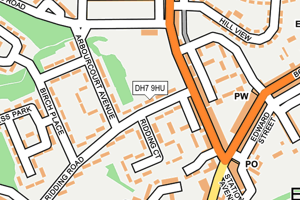 DH7 9HU map - OS OpenMap – Local (Ordnance Survey)