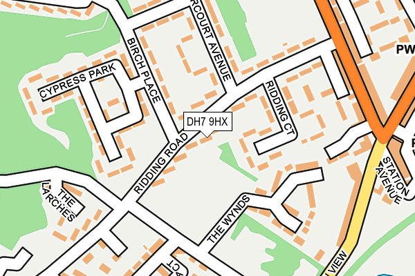 DH7 9HX map - OS OpenMap – Local (Ordnance Survey)