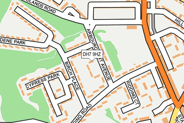 DH7 9HZ map - OS OpenMap – Local (Ordnance Survey)
