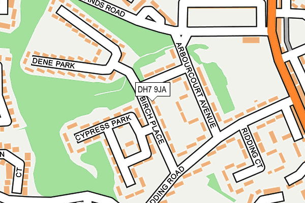 DH7 9JA map - OS OpenMap – Local (Ordnance Survey)
