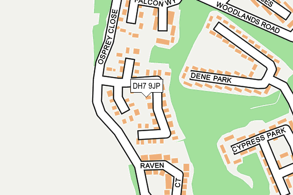 DH7 9JP map - OS OpenMap – Local (Ordnance Survey)