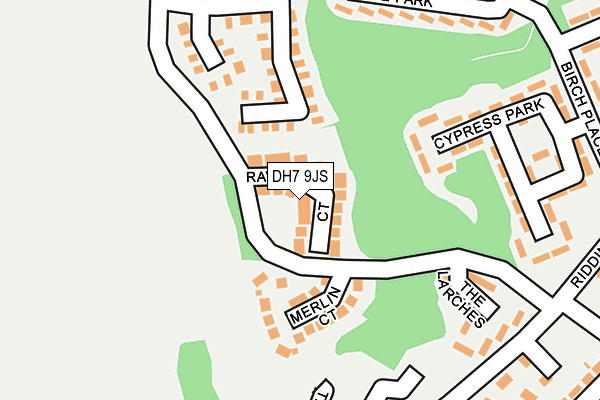 DH7 9JS map - OS OpenMap – Local (Ordnance Survey)