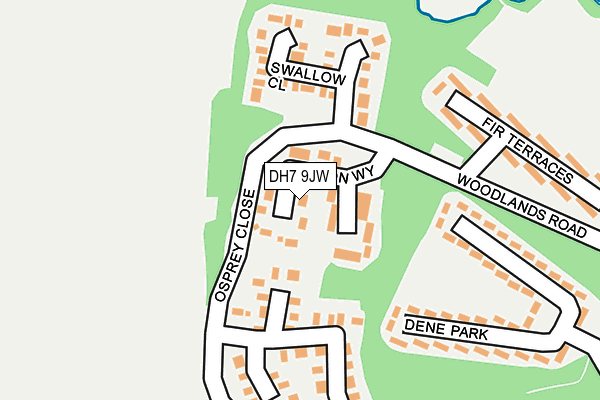 DH7 9JW map - OS OpenMap – Local (Ordnance Survey)