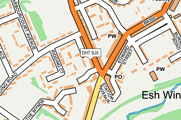 DH7 9JX map - OS OpenMap – Local (Ordnance Survey)