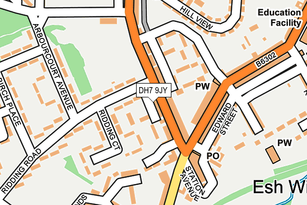 DH7 9JY map - OS OpenMap – Local (Ordnance Survey)