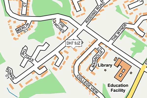 DH7 9JZ map - OS OpenMap – Local (Ordnance Survey)