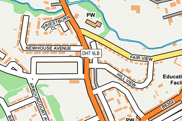 DH7 9LB map - OS OpenMap – Local (Ordnance Survey)
