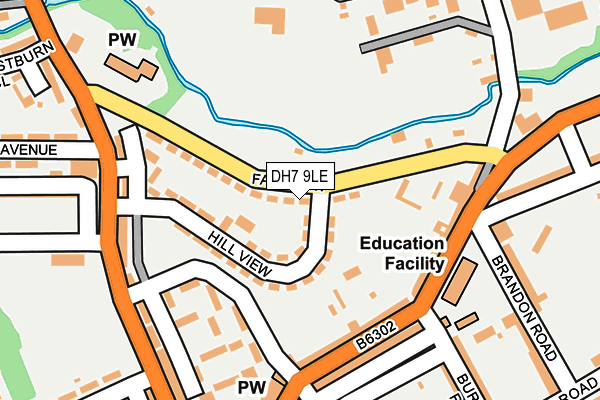 DH7 9LE map - OS OpenMap – Local (Ordnance Survey)