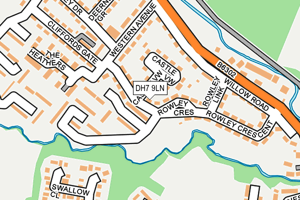 DH7 9LN map - OS OpenMap – Local (Ordnance Survey)