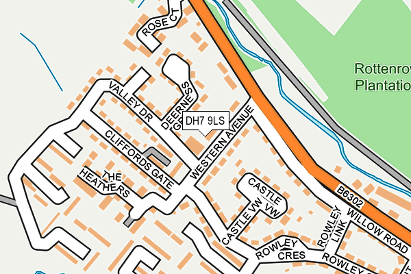 DH7 9LS map - OS OpenMap – Local (Ordnance Survey)