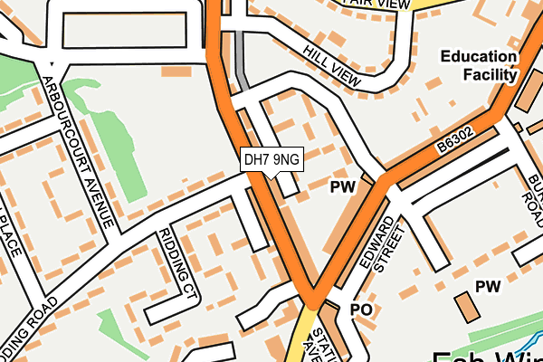 DH7 9NG map - OS OpenMap – Local (Ordnance Survey)