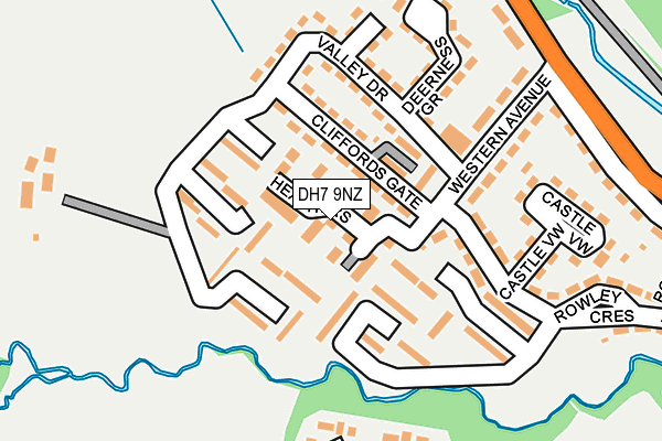 DH7 9NZ map - OS OpenMap – Local (Ordnance Survey)