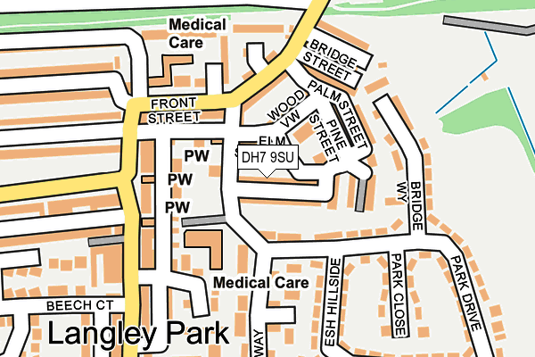 DH7 9SU map - OS OpenMap – Local (Ordnance Survey)