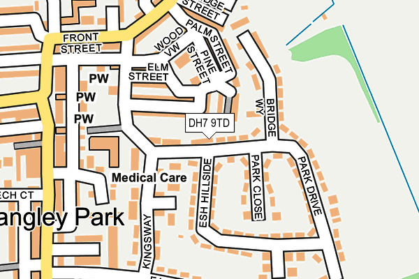 DH7 9TD map - OS OpenMap – Local (Ordnance Survey)