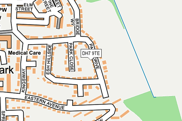 DH7 9TE map - OS OpenMap – Local (Ordnance Survey)