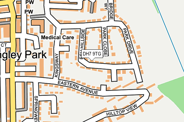 DH7 9TG map - OS OpenMap – Local (Ordnance Survey)