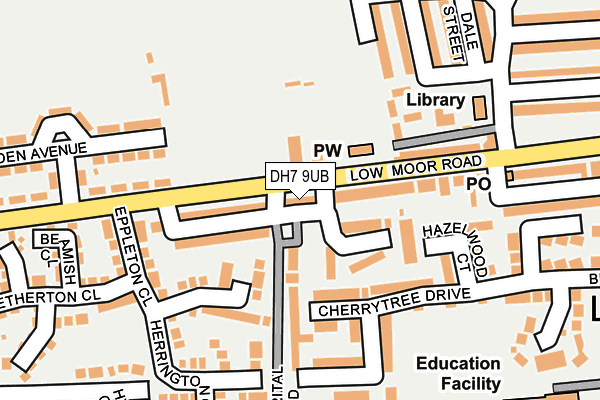 DH7 9UB map - OS OpenMap – Local (Ordnance Survey)