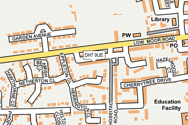 DH7 9UE map - OS OpenMap – Local (Ordnance Survey)