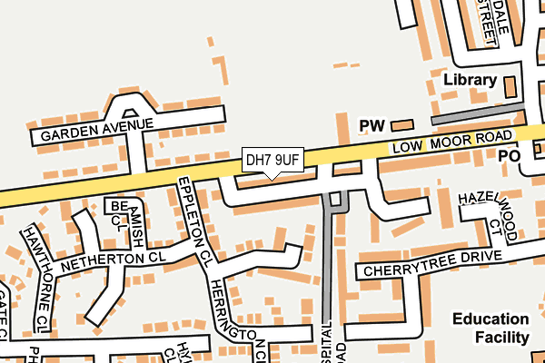 DH7 9UF map - OS OpenMap – Local (Ordnance Survey)