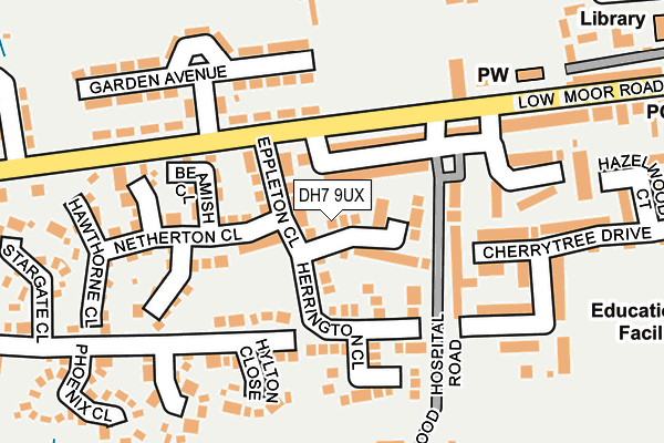 DH7 9UX map - OS OpenMap – Local (Ordnance Survey)