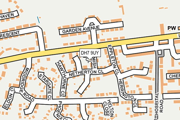 DH7 9UY map - OS OpenMap – Local (Ordnance Survey)