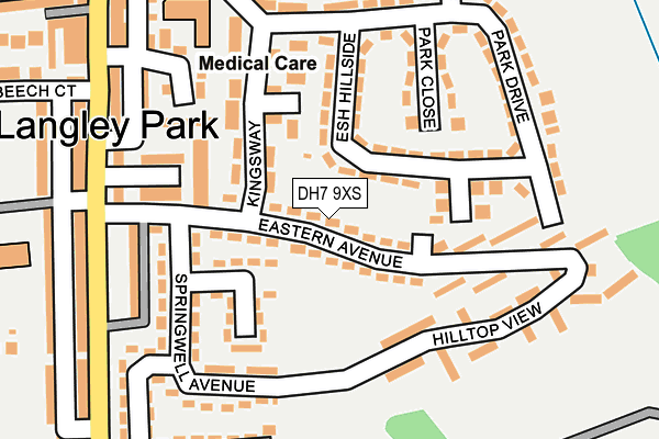 DH7 9XS map - OS OpenMap – Local (Ordnance Survey)