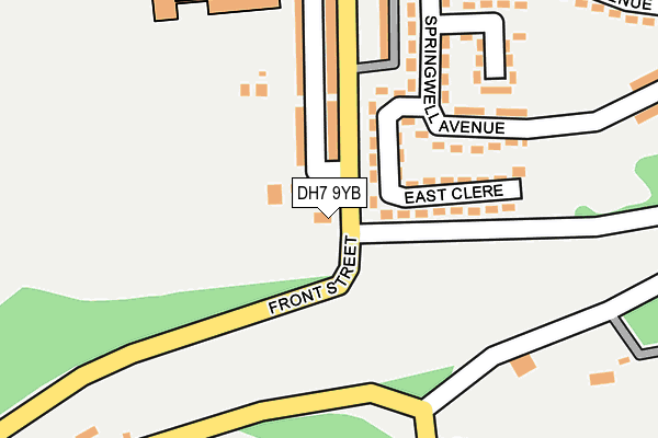 DH7 9YB map - OS OpenMap – Local (Ordnance Survey)