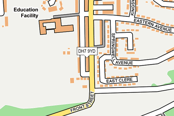DH7 9YD map - OS OpenMap – Local (Ordnance Survey)
