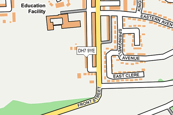 DH7 9YE map - OS OpenMap – Local (Ordnance Survey)
