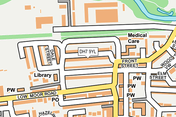 DH7 9YL map - OS OpenMap – Local (Ordnance Survey)