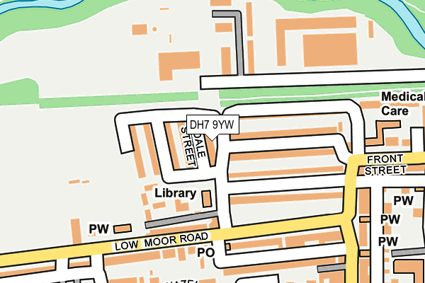 DH7 9YW map - OS OpenMap – Local (Ordnance Survey)