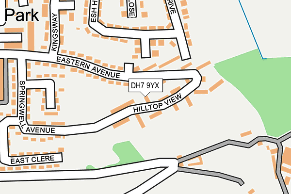 DH7 9YX map - OS OpenMap – Local (Ordnance Survey)